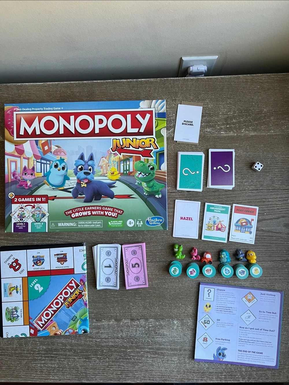 EUC Monopoly Junior Board Game (2 in 1 Game)